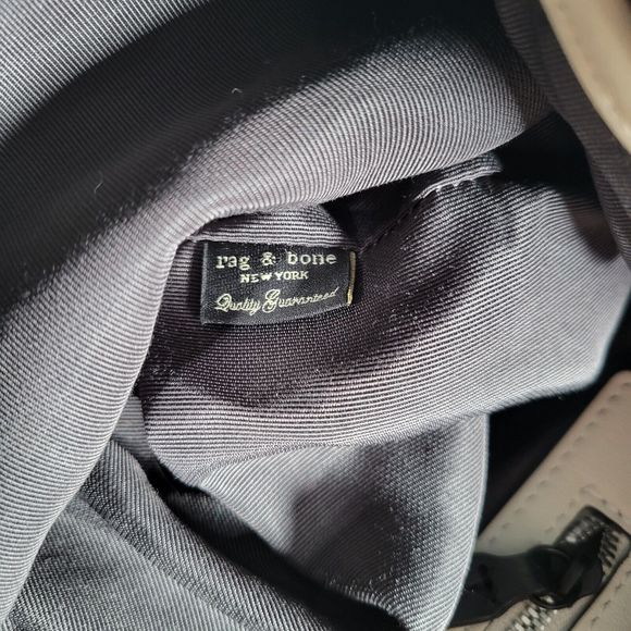 Rag & Bone Pilot Two Tone Backpack Leather Fawn Black Colorblock Purse Suede - Picture 11 of 16